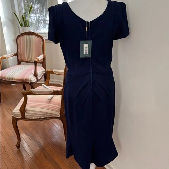Zac Posen Short-Sleeve Bonded Jersey Dress, Navy,NWT -  www.rajagirimanappuram.com